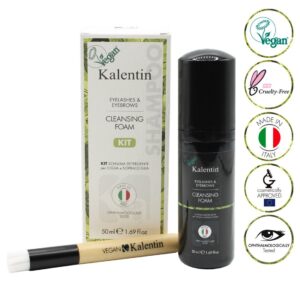 Kit vegano schiuma detergente e pennello per ciglia/sopracciglia 50ml - immagine 1